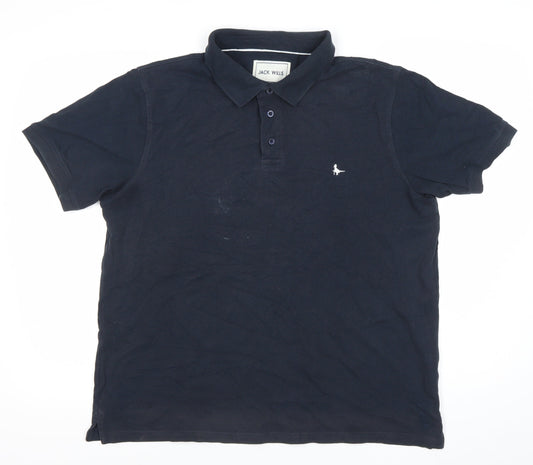 Jack Wills Men's Blue XL Cotton Polo Shirt Casual Short Sleeve