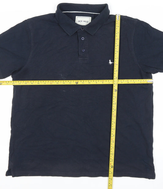 Jack Wills Men's Blue XL Cotton Polo Shirt Casual Short Sleeve