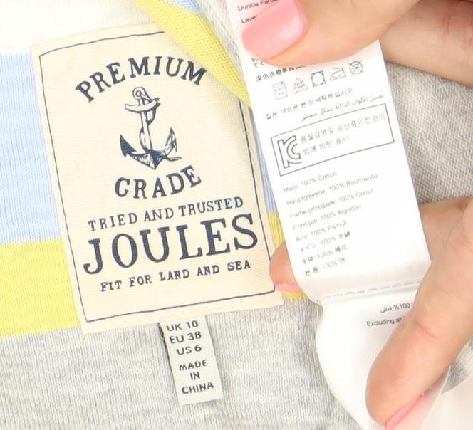 Joules Womens Multicoloured Striped Cotton Long Sleeve T-Shirt Size 10