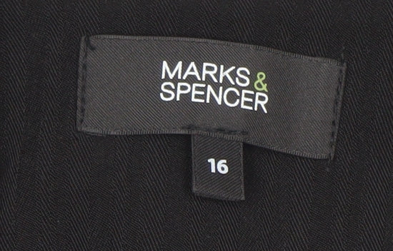 Marks and Spencer Women Black Size 16 Regular Fit Blazer Jacket