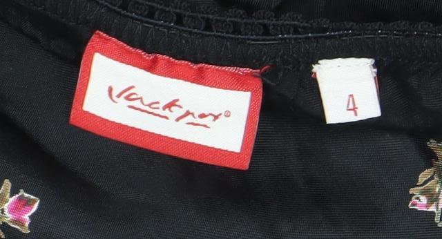 Laura Ashley Womens Black Floral A-Line Long Skirt Size 4