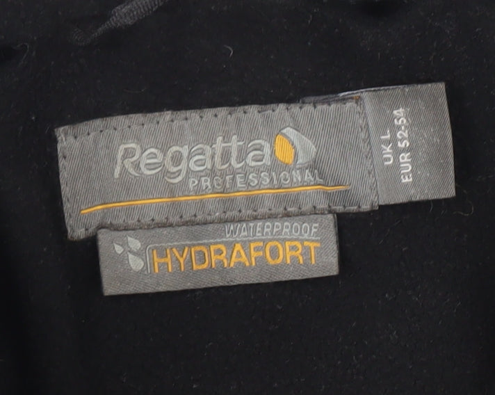Regatta Men Black L Waterproof Rain Coat Jacket Outdoor Workwear