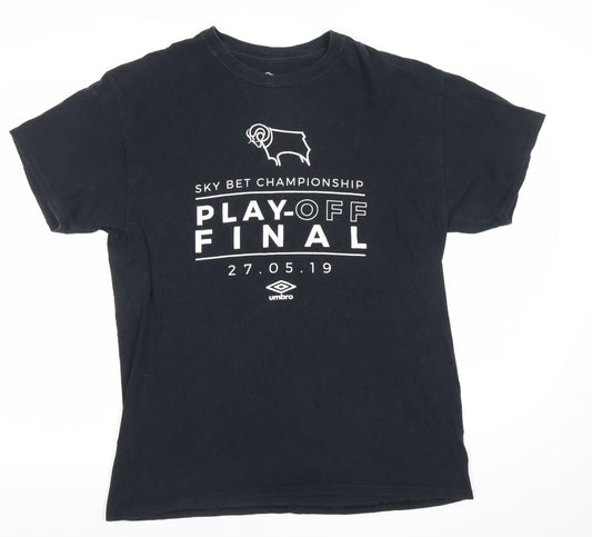 Umbro Men's Black L Sports Graphic T-Shirt Derby Play-Off Final