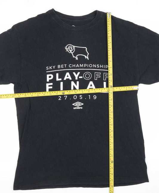 Umbro Men's Black L Sports Graphic T-Shirt Derby Play-Off Final