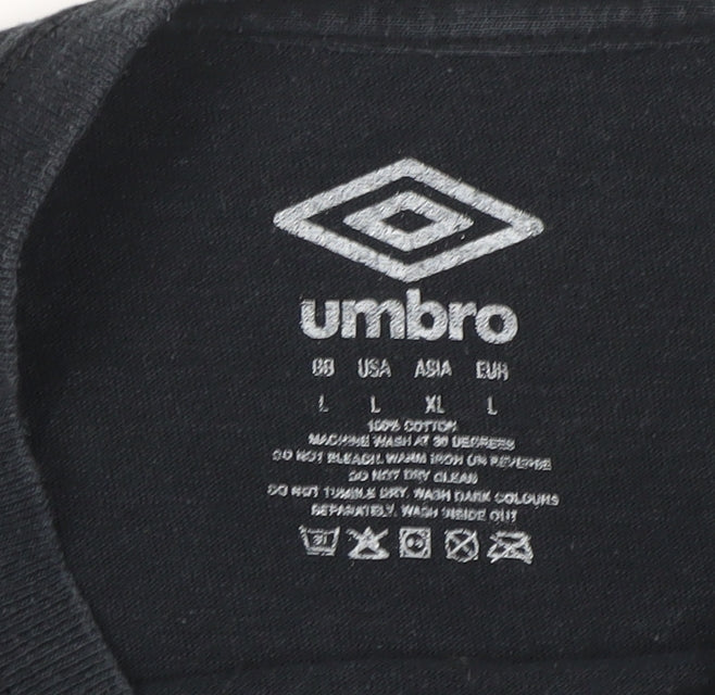 Umbro Men's Black L Sports Graphic T-Shirt Derby Play-Off Final