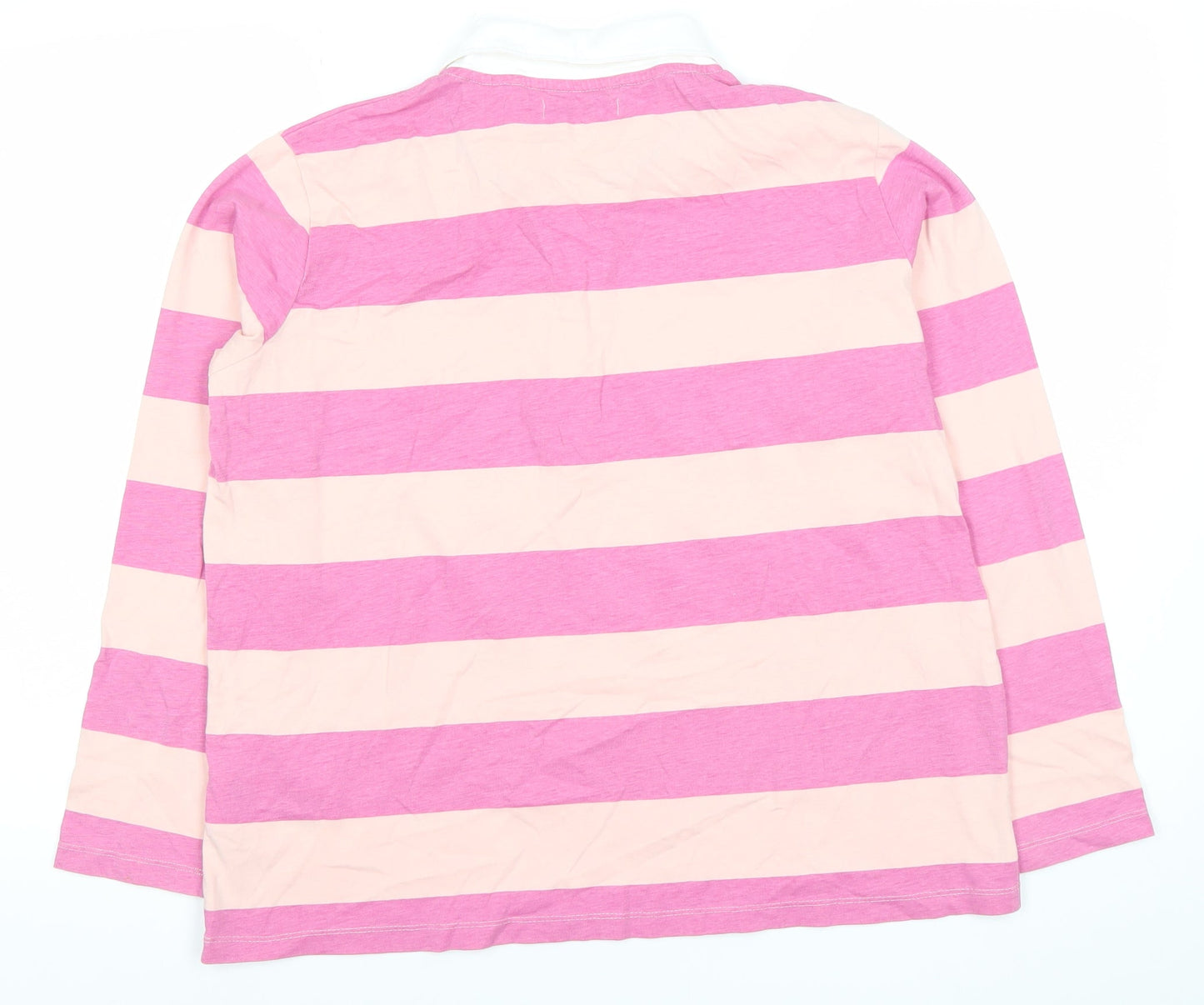 U.S. Polo Assn. Men’s Pink Striped Long Sleeve Polo Shirt L