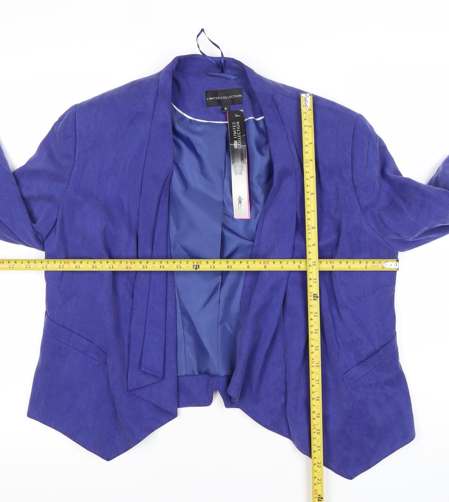 Marks and Spencer Women Blue Size 16 Blazer Shawl Collar Workwear Jacket