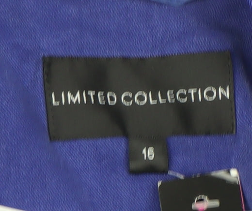 Marks and Spencer Women Blue Size 16 Blazer Shawl Collar Workwear Jacket