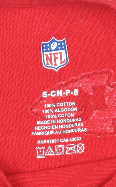 NFL Boys Red Kansas City Chiefs T-Shirt Size S American Football Sports Tee