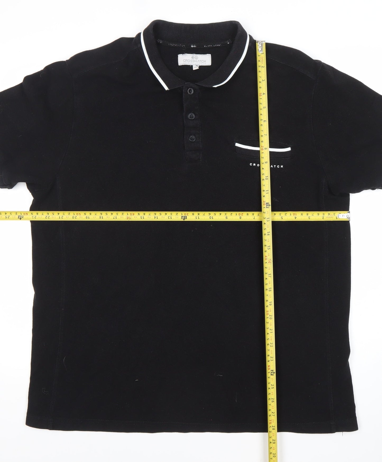 Crosshatch Men’s Black XL Polo Shirt Cotton Short Sleeve Casual