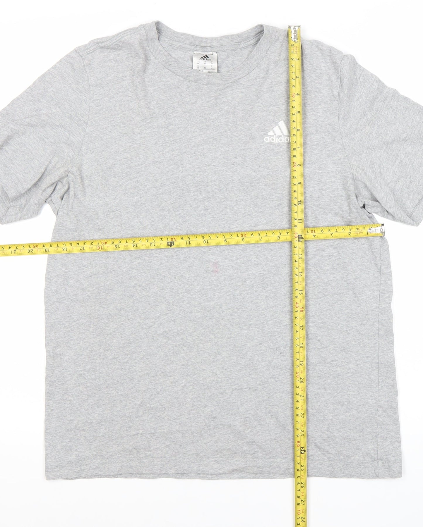 Adidas Mens Grey Cotton Crew Neck T-Shirt Size M