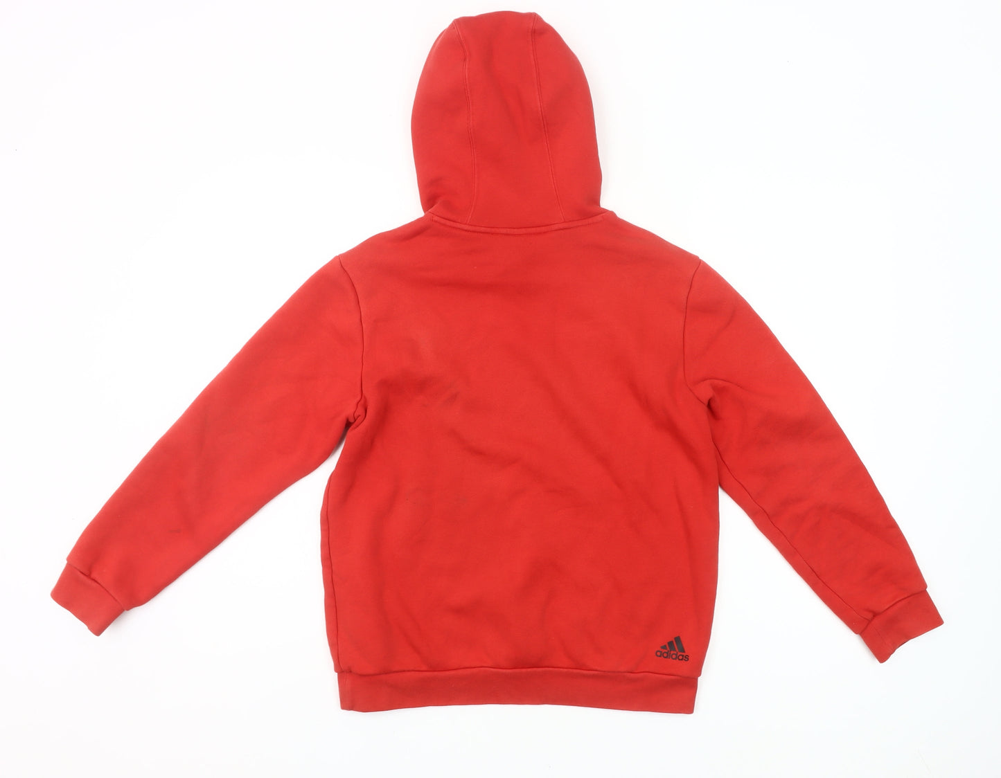 Adidas Girls Red Pullover Hoodie 12 Years Logo Fleece Sportswear