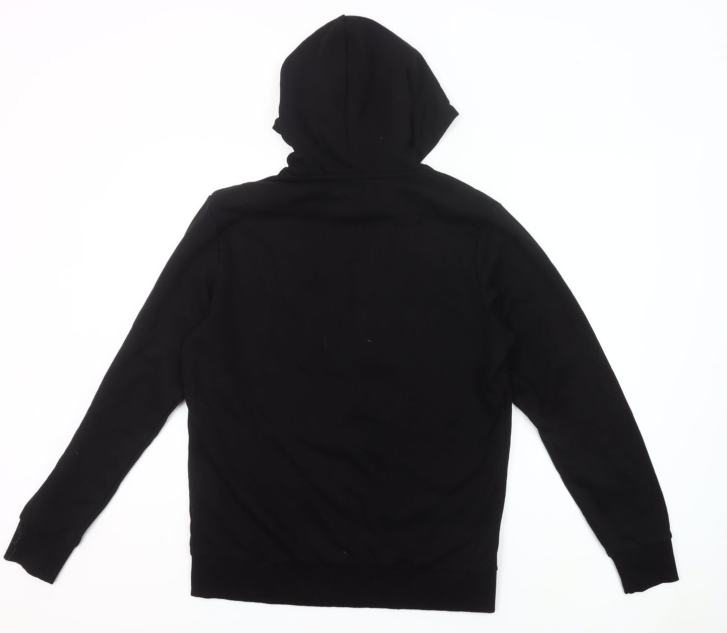 Jack & Jones Men’s Black Pullover Hoodie M Logo Graphic Cotton Blend