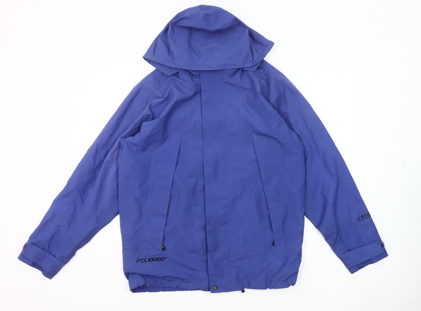 Cross Sportswear Men’s Blue Waterproof Hooded Rain Jacket Size S