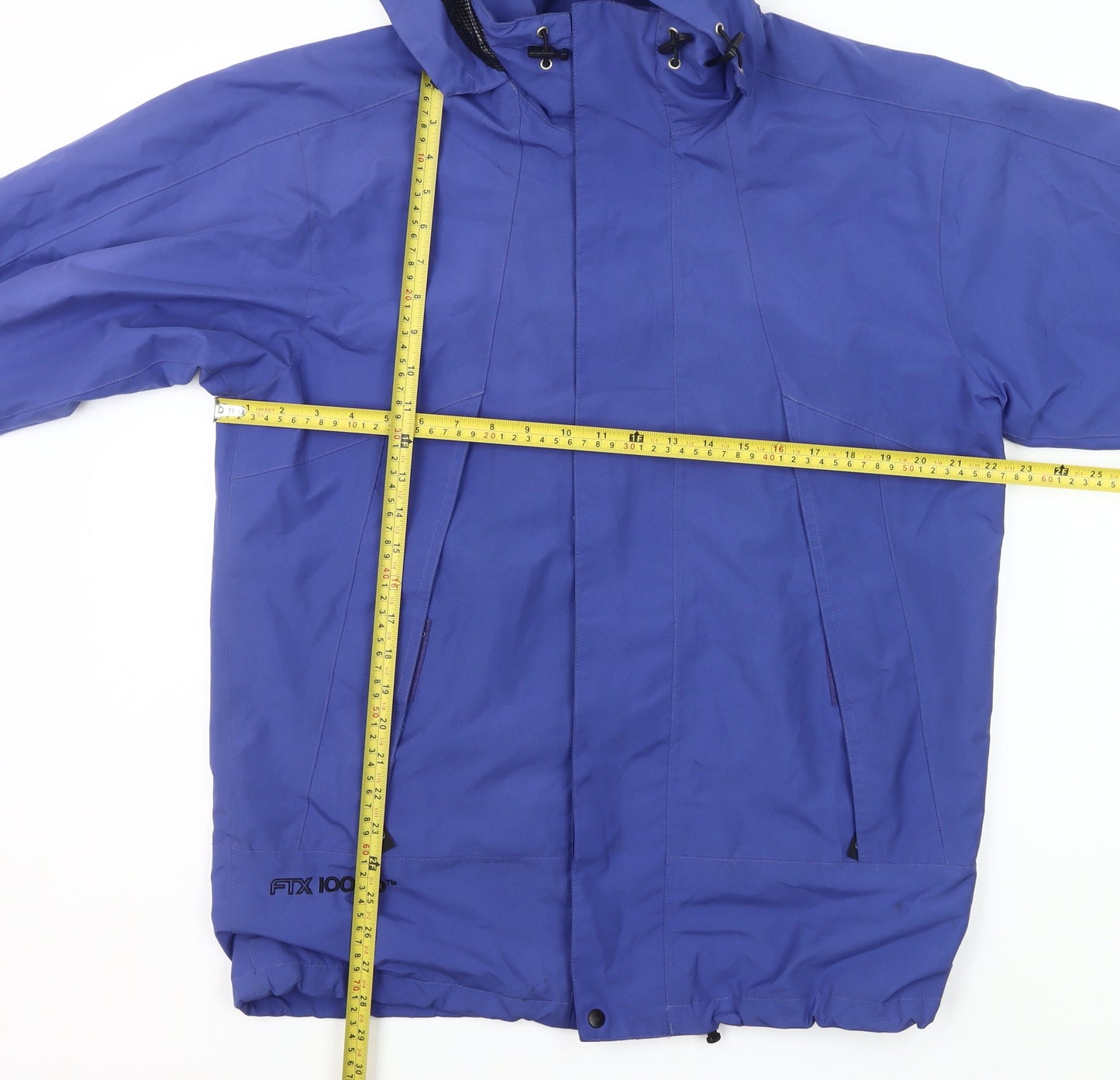 Cross Sportswear Men’s Blue Waterproof Hooded Rain Jacket Size S
