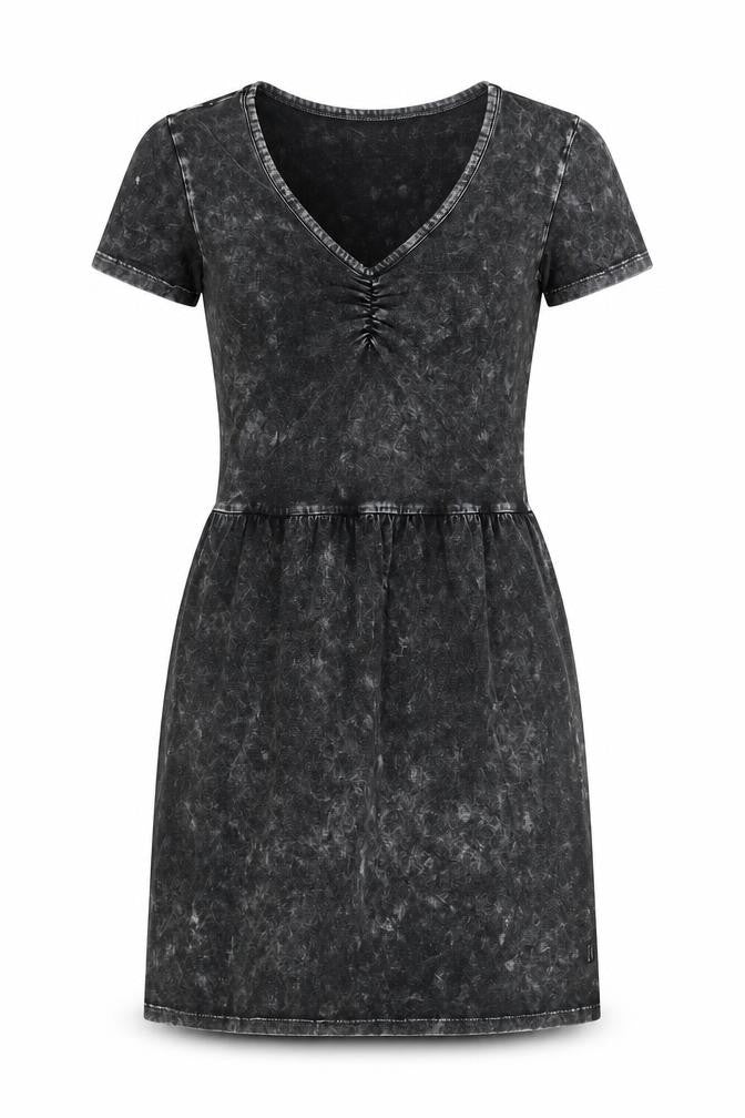 RVCA Womens Black Tie Dye V-Neck T-Shirt Dress Size 8