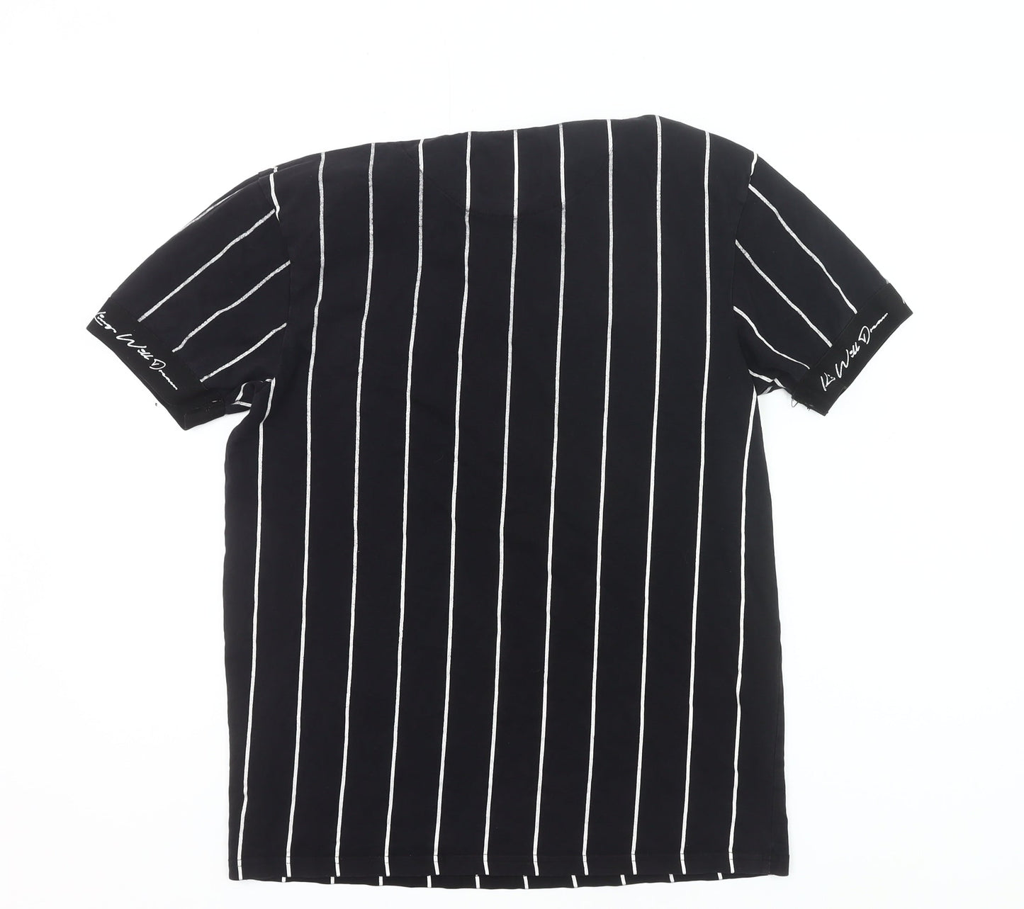 Kings Will Dream Men’s Black Striped Crew Neck Cotton T-Shirt Size S