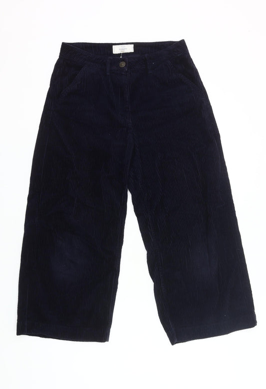 Fat Face Womens Blue Corduroy Straight Chino Trousers Size 8