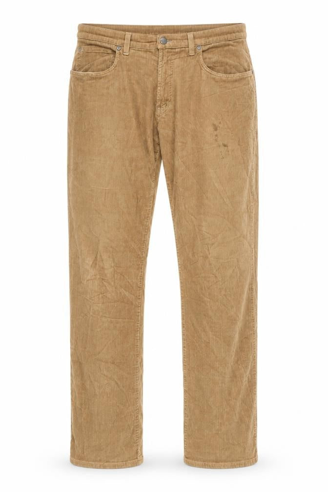 Trussardi Men's Beige Corduroy Chino Trousers Size 36 Straight