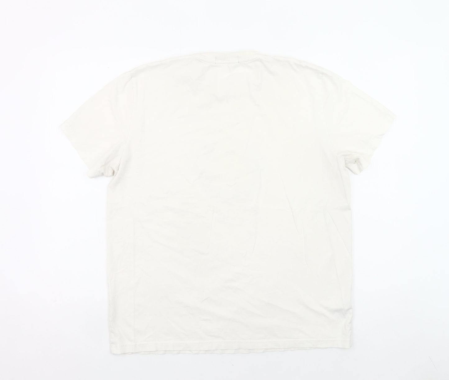 Fred Perry Men's White Graphic Logo T-Shirt Size L Short Sleeve