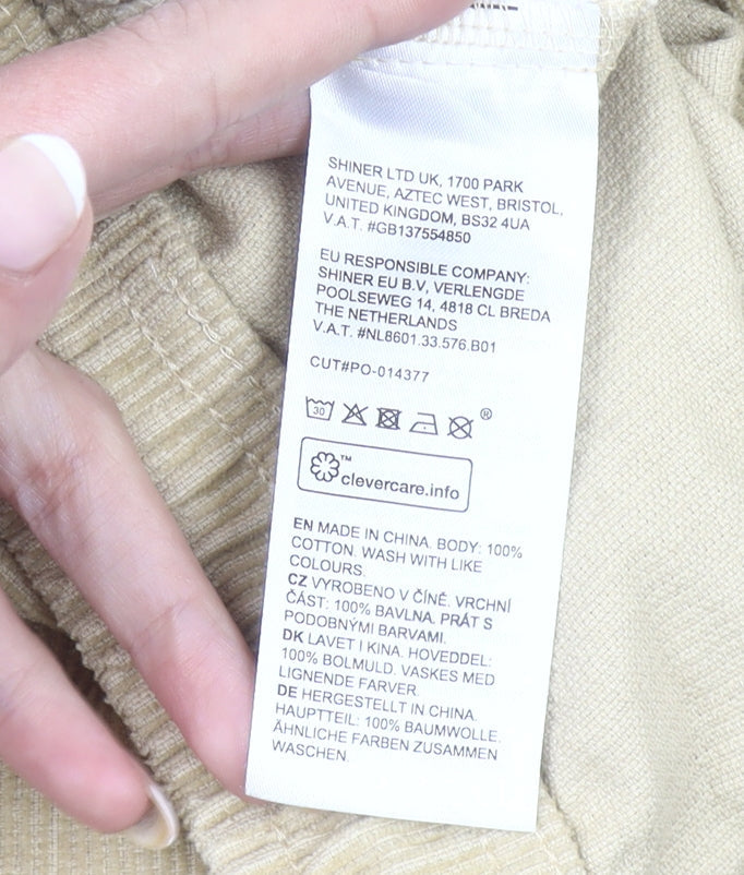 Santa Cruz Men Beige XL Corduroy Chino Shorts with Elastic Waist