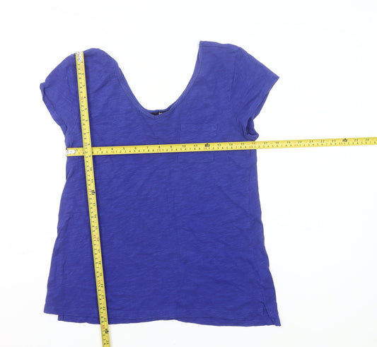 Gap Women’s Blue Cotton Short Sleeve Scoop Neck T-Shirt Size M