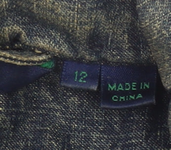 Boden Womens Blue Denim Cotton Pea Coat Jacket Size 12