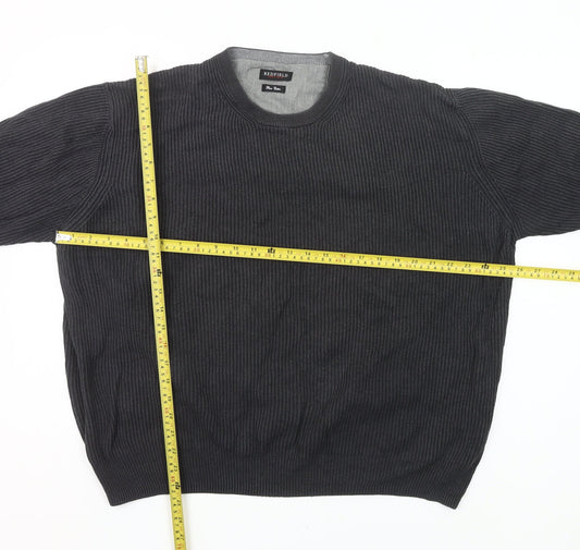 Redfield Mens Grey 2XL Cotton Crew Neck Pullover Jumper