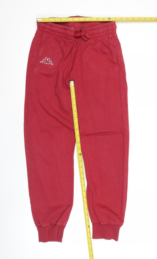 Kappa Mens Red Jogger Sweatpants Medium Cotton Blend Tapered