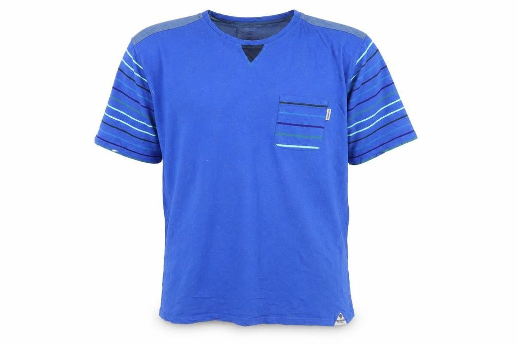 Mishmash Mens Blue XL Striped Short Sleeve Cotton T-Shirt