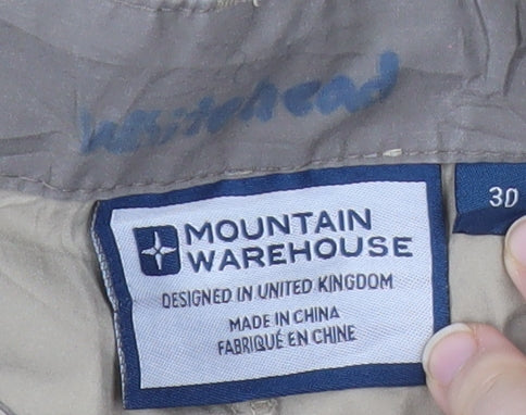 Mountain Warehouse Men’s Beige Cargo Trousers L Cotton Nylon Pockets