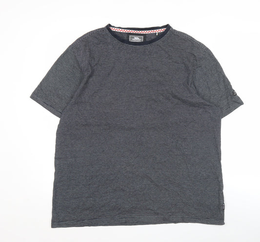 Trespass Men’s Grey Striped XL Short Sleeve Crew Neck T-Shirt