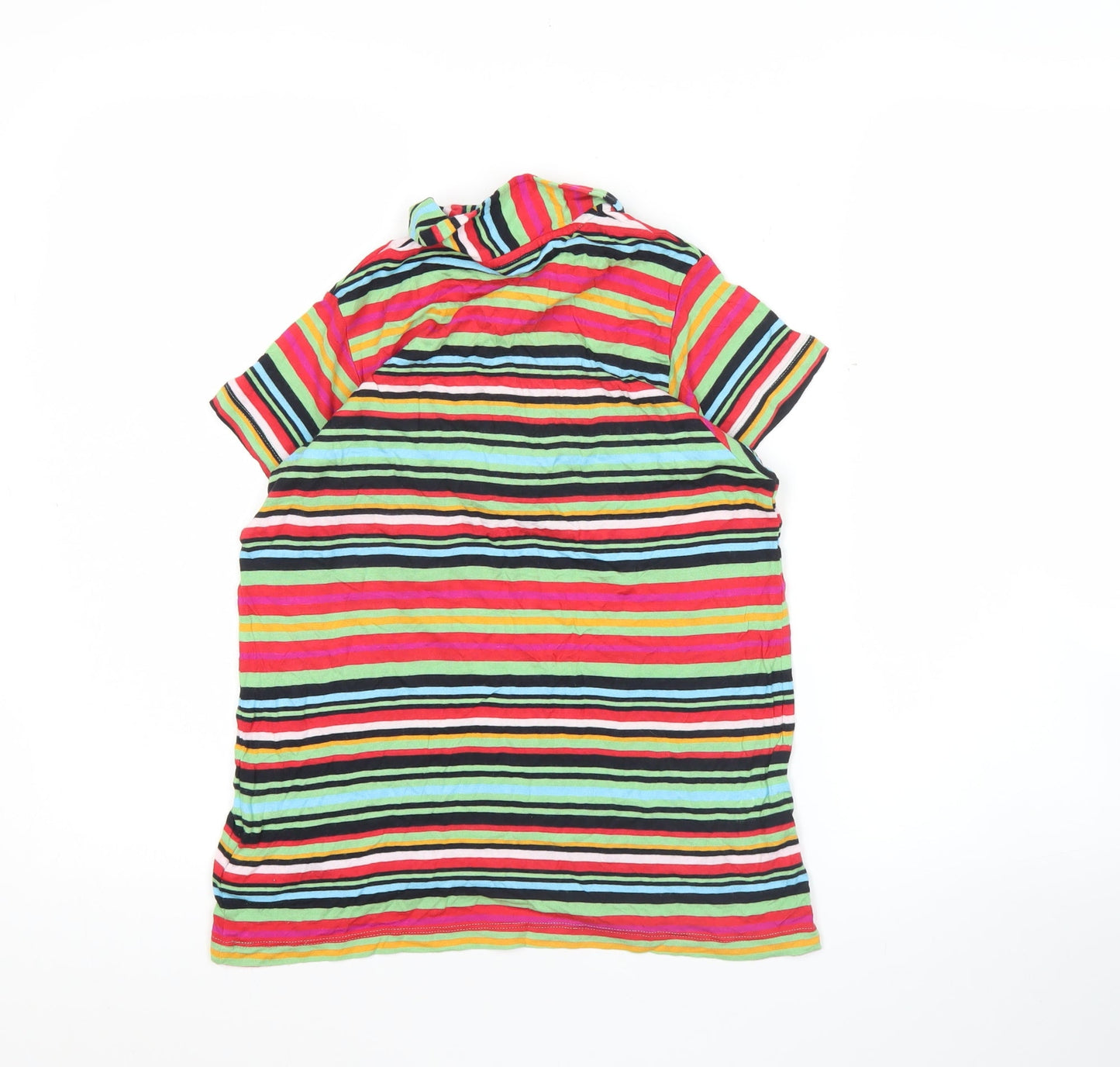 Billabong Womens Multicoloured Striped Polo Shirt M Summer Casual
