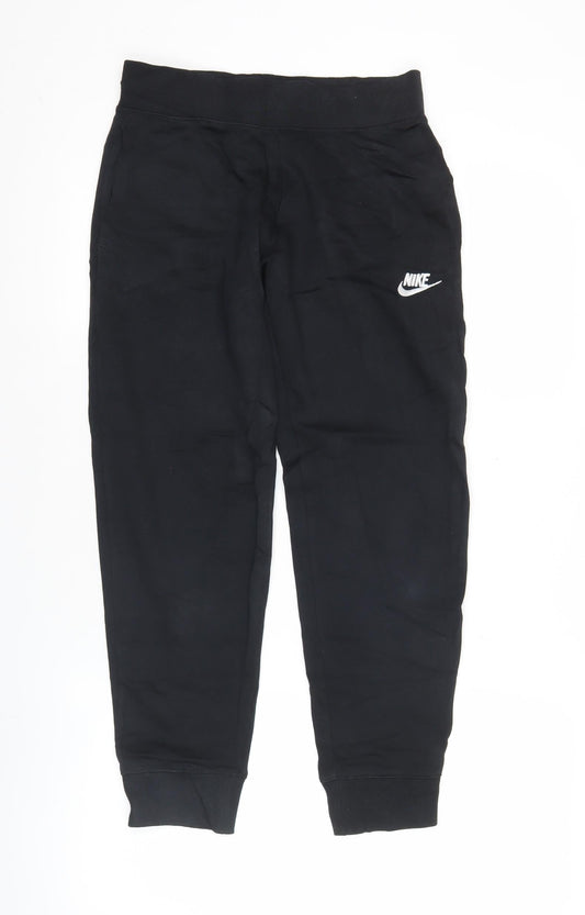 Nike Boys Black Jogger Trousers 11 Years Cotton Blend Activewear