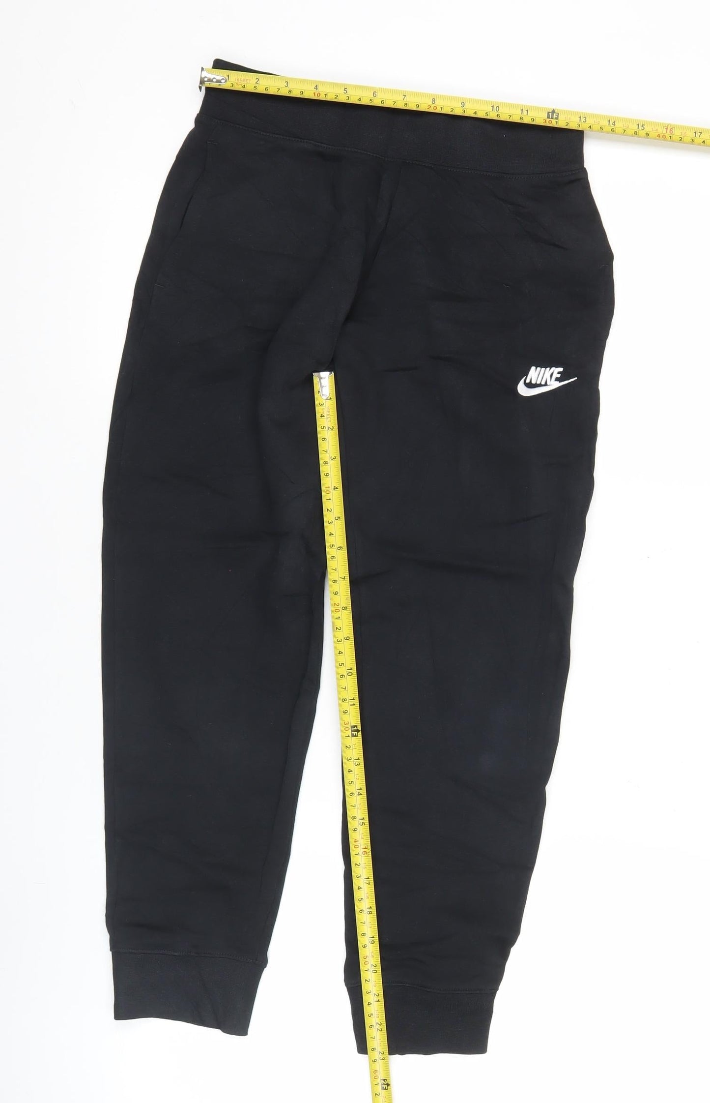 Nike Boys Black Jogger Trousers 11 Years Cotton Blend Activewear