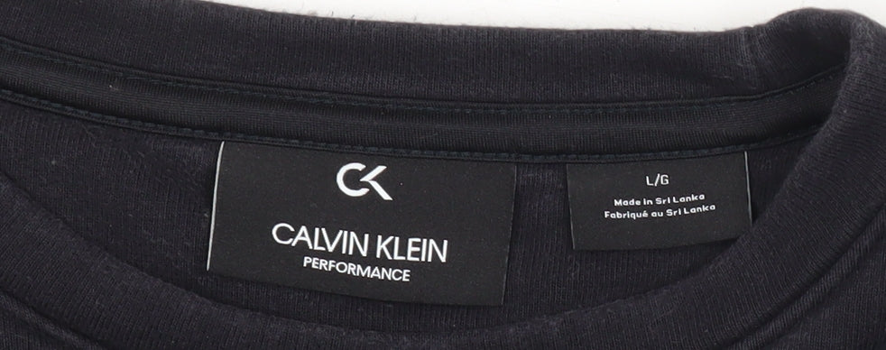 Calvin Klein Men's Black Pullover Sweatshirt L Regular Fit