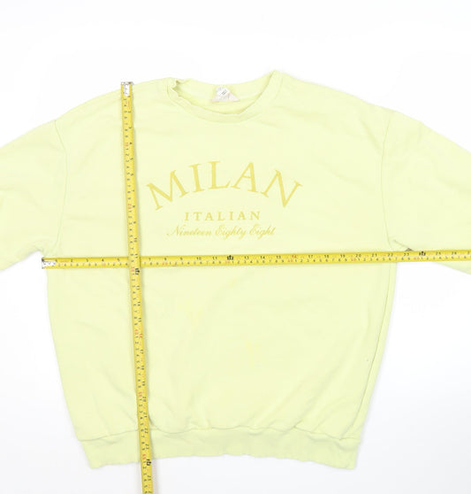 River Island Women’s Yellow Milan Graphic Crew Neck Sweatshirt Size S