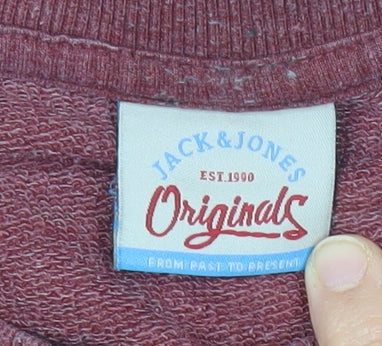 Jack & Jones Men’s Red Crew Neck Pullover Sweatshirt Size M