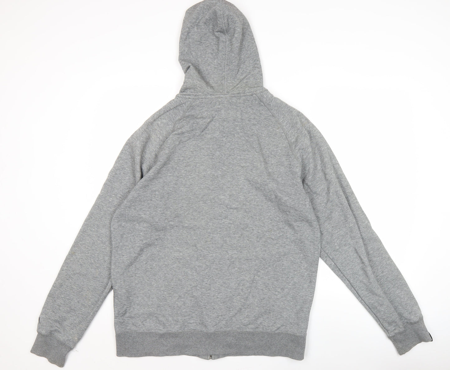 Puma Mens Grey Full Zip Hoodie L Logo Sportswear Sweatshirt