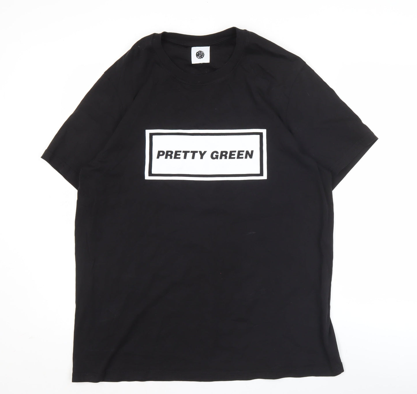 Pretty Green Men's Black XL Crew Neck Graphic Cotton T-Shirt