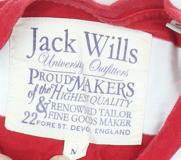Jack Wills Men’s Red White Stripe Cotton Long Sleeve T-Shirt M