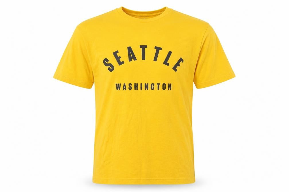 Primark Men's Yellow Seattle Washington Graphic T-Shirt Size S