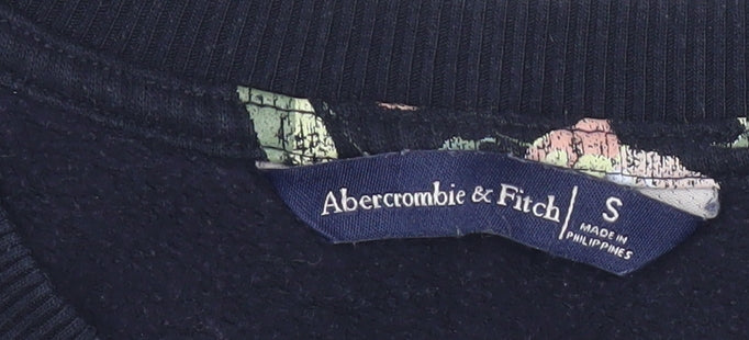 Abercrombie & Fitch Womens Black Floral Pullover Sweatshirt Size S