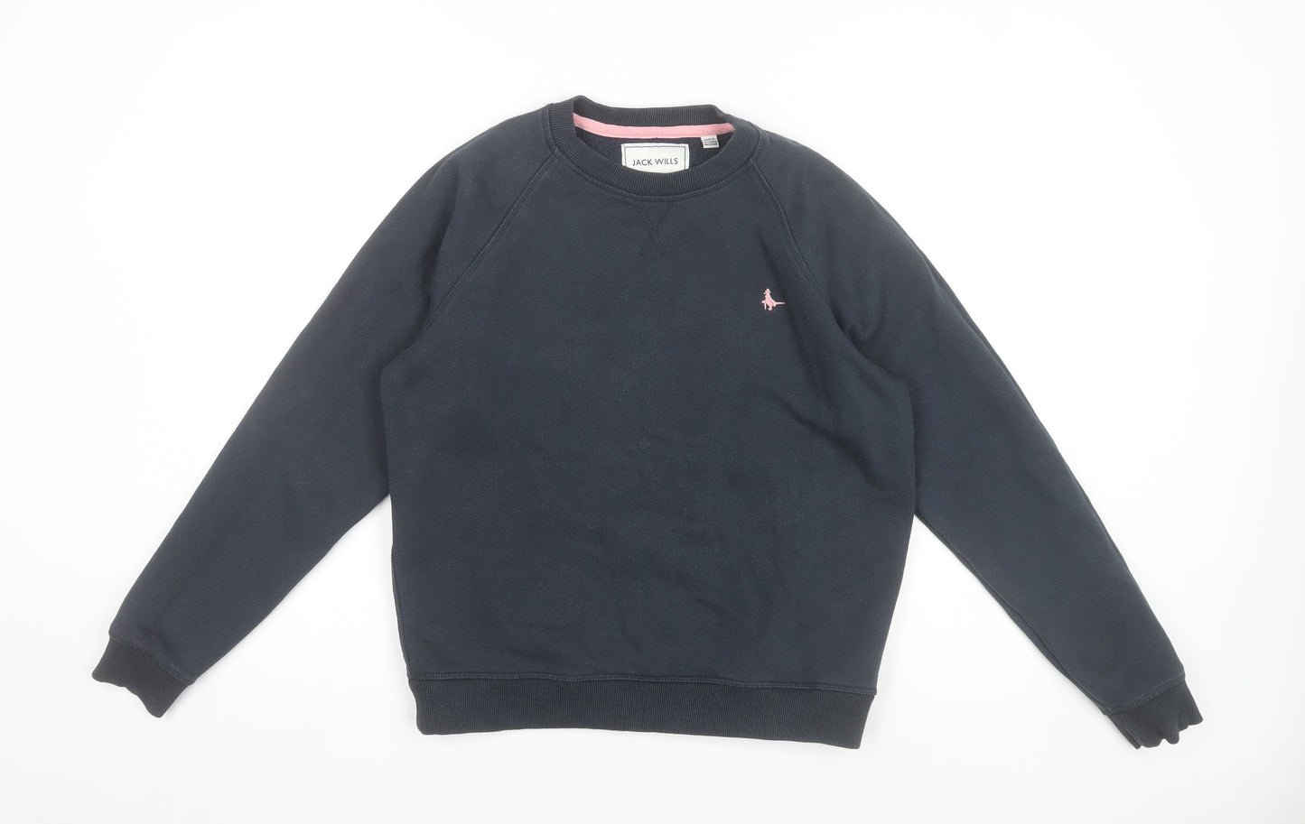 Jack Wills Womens Navy Blue Sweatshirt UK 10 Cotton Blend Crew Neck