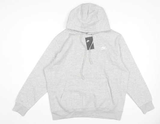 Nike Men's Grey XL Pullover Hoodie Sweatshirt with Logo
