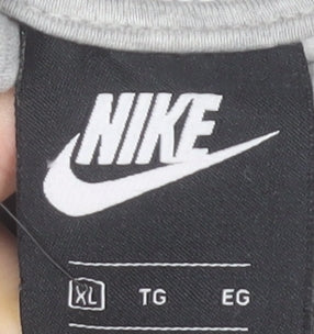 Nike Men's Grey XL Pullover Hoodie Sweatshirt with Logo