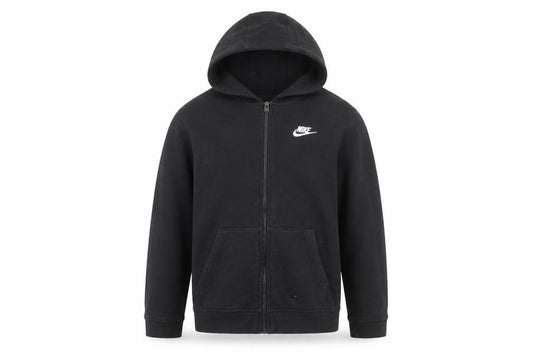 Nike Boys Black Full Zip Hoodie XL 158-170cm Cotton Blend Hooded Sweatshirt