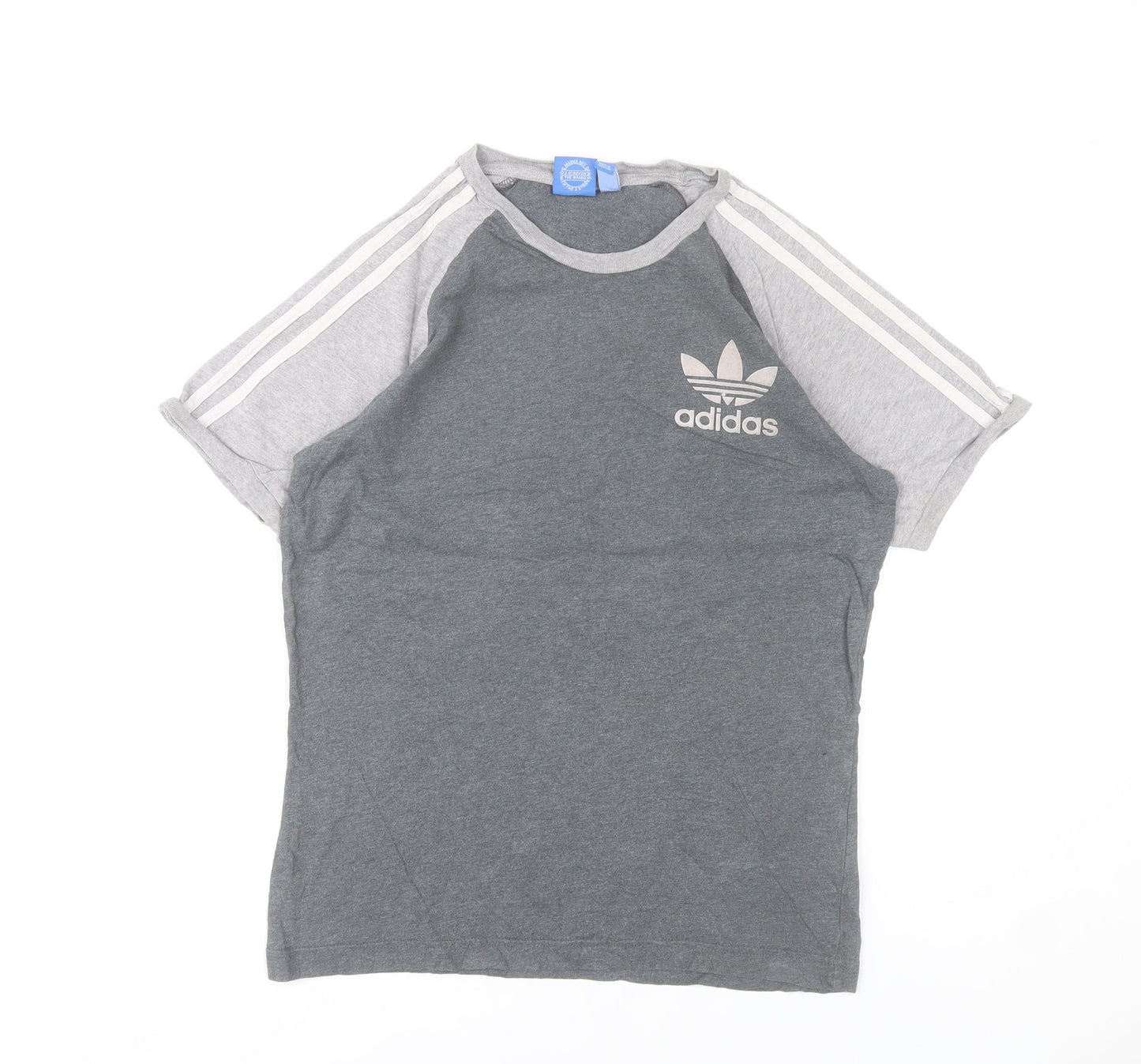 Adidas Men’s Grey Small Crew Neck Short Sleeve Cotton Sports T-Shirt
