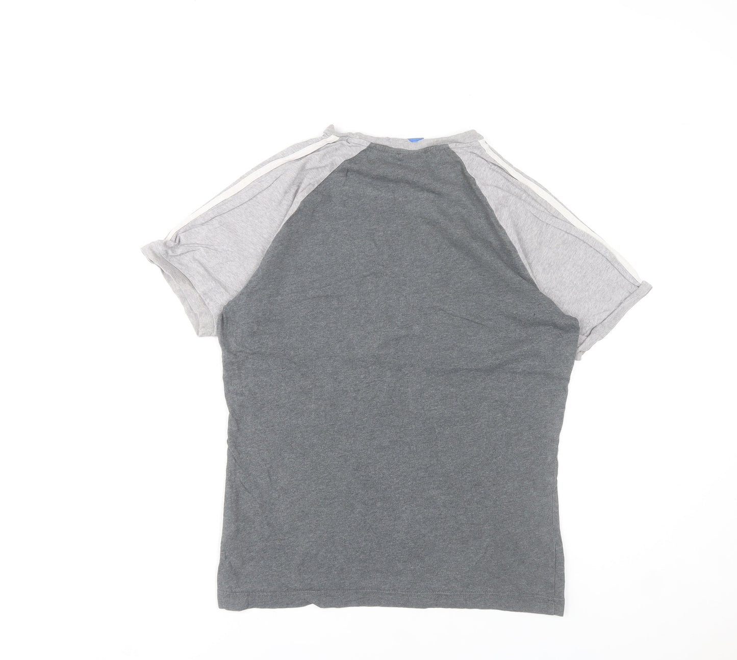 Adidas Men’s Grey Small Crew Neck Short Sleeve Cotton Sports T-Shirt