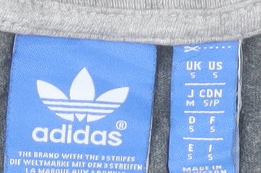 Adidas Men’s Grey Small Crew Neck Short Sleeve Cotton Sports T-Shirt